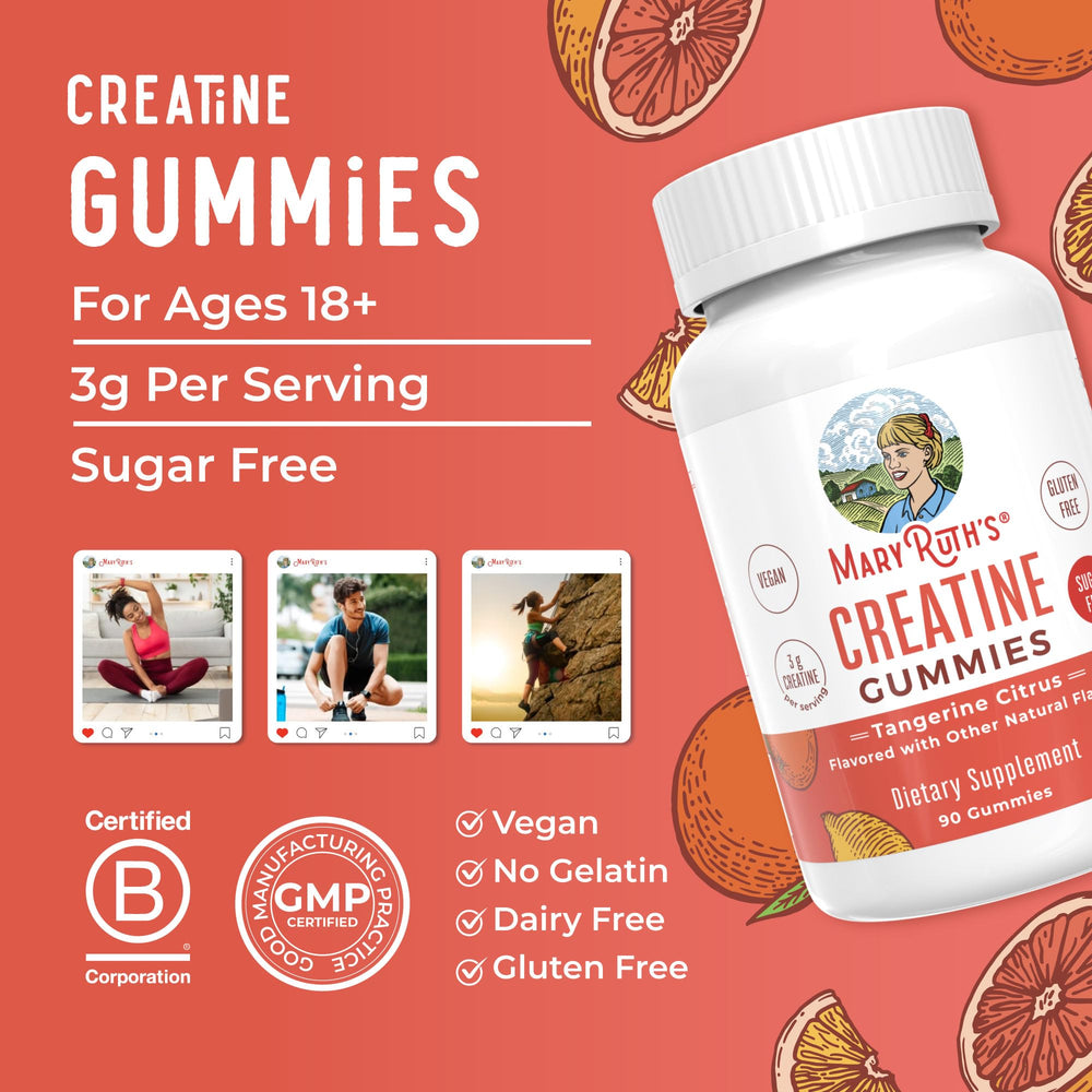 Vegan and gelatin-free badge visible on MaryRuth's label