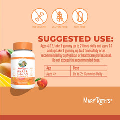 MaryRuth's flaxseed oil and seaberry ingredients highlight in omega gummies.