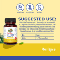 Front label of MaryRuth's Gut Flora Health+ Enzymes with product details