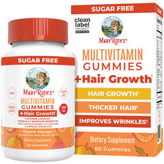 MaryRuth's Hair Growth Multivitamin Gummies bottle seen up close for convenient daily use.