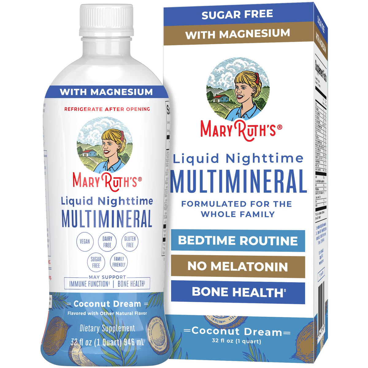 MaryRuth's Liquid Nighttime Multimineral bottle ready for a calming bedtime routine and mineral support