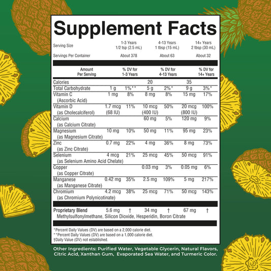 MaryRuth's Nighttime Multimineral Coconut glass with measurement for easy dosing
