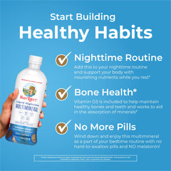 Cranberry Dream flavor bottle of MaryRuth's Nighttime Multimineral beside a cup