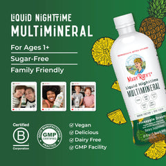 MaryRuth's Nighttime Multimineral ingredients panel close-up showing minerals and D3
