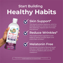 MaryRuth's Nighttime Multimineral ingredient list visual featuring seven minerals and Sepitone.