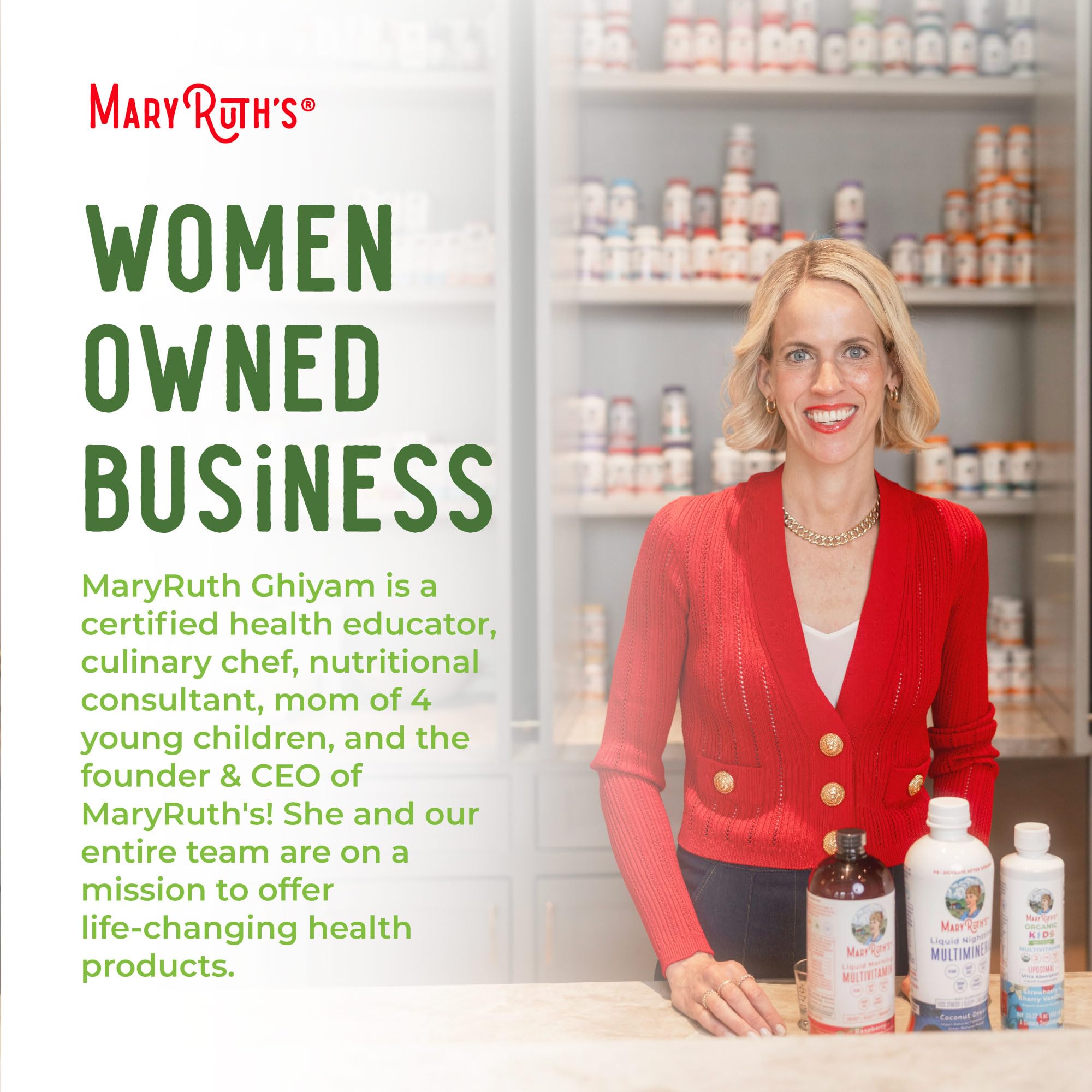 Vegan, dairy-free and gluten-free certifications on bottle.