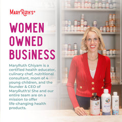 Clean product shot of MaryRuth's Organic Menopause Gummies communicates trusted quality.