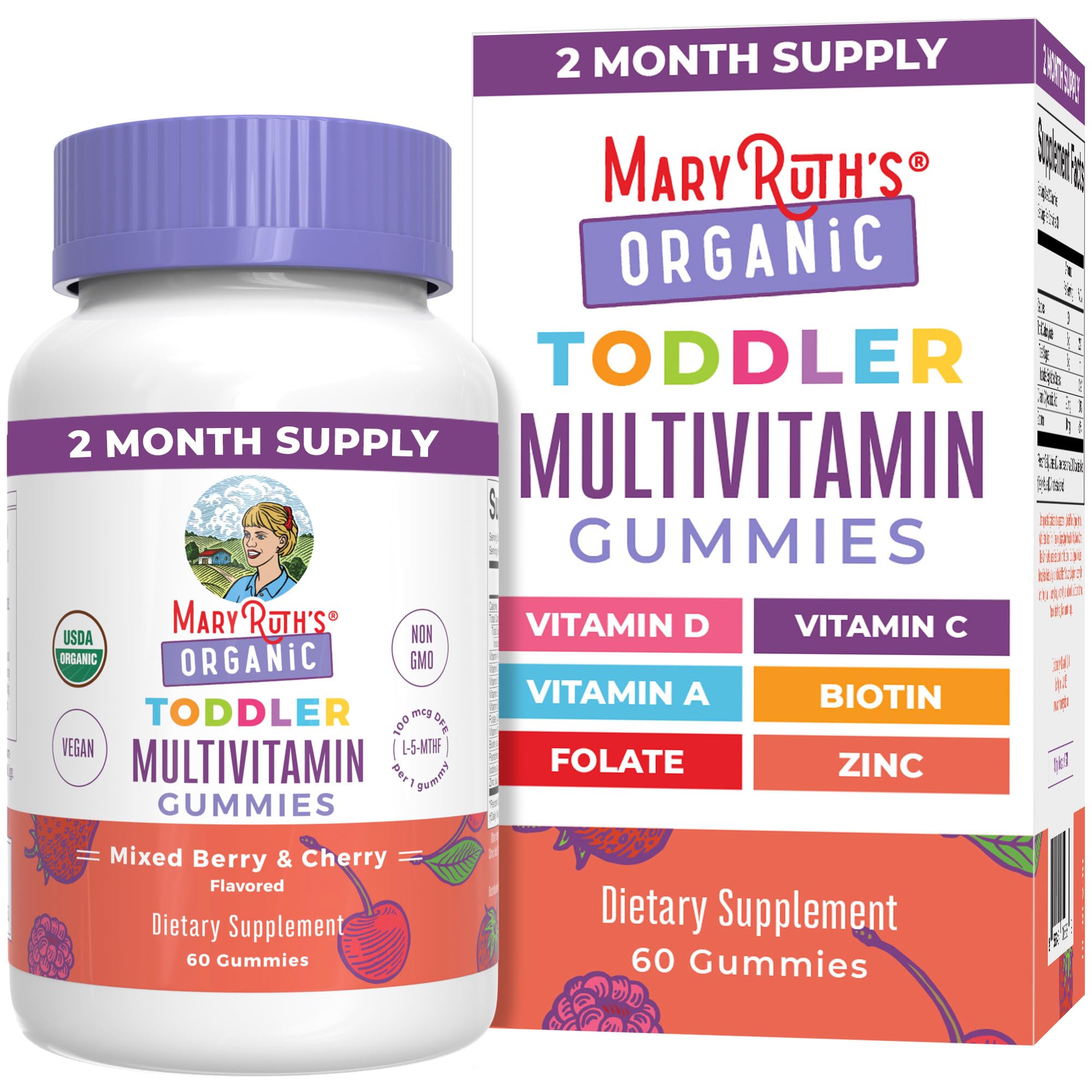 MaryRuth's Organic Toddler Multivitamin Gummies bottle for daily wellness