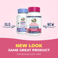 MaryRuth's prenatal vitamins with nutrition graphics highlight balanced nutrients.