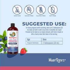MARYRUTH'S bottle label close-up showing vegan and gluten-free credentials.