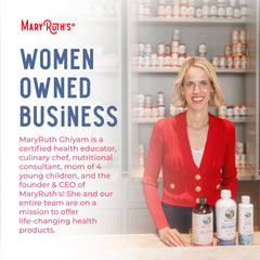 MARYRUTH'S bottle blended into a smoothie for easy nutrition.