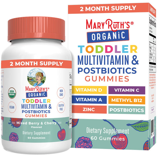 MaryRuth's Toddler Multivitamin Gummies bottle for daily vitamin support in kids.