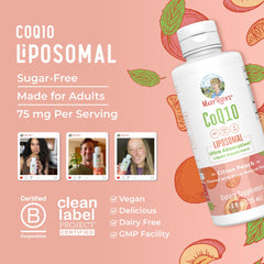 MaryRuth's vegan non-GMO badge on CoQ10 packaging.