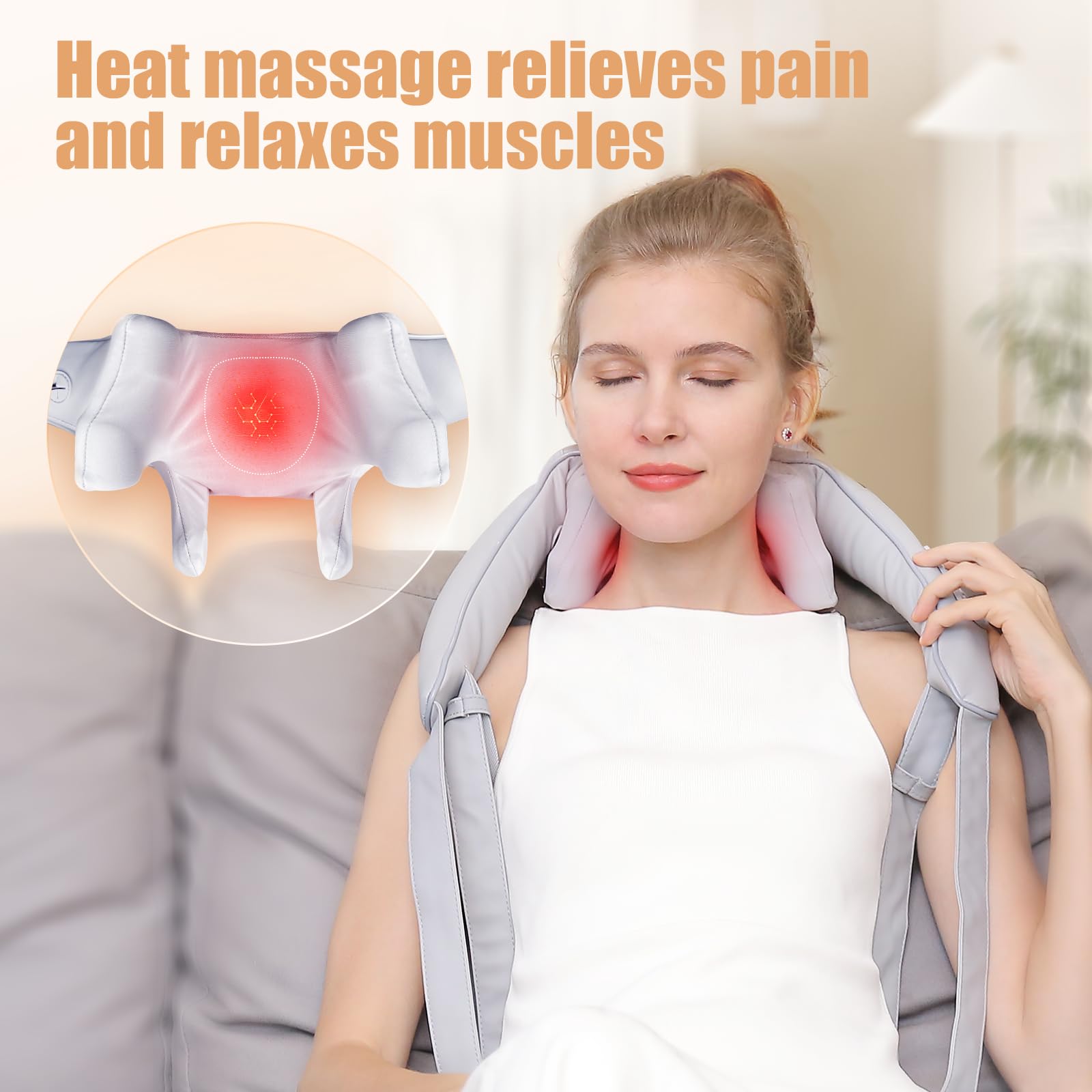 MASGRE 6D massage heads cover a wide area for deep tissue relief