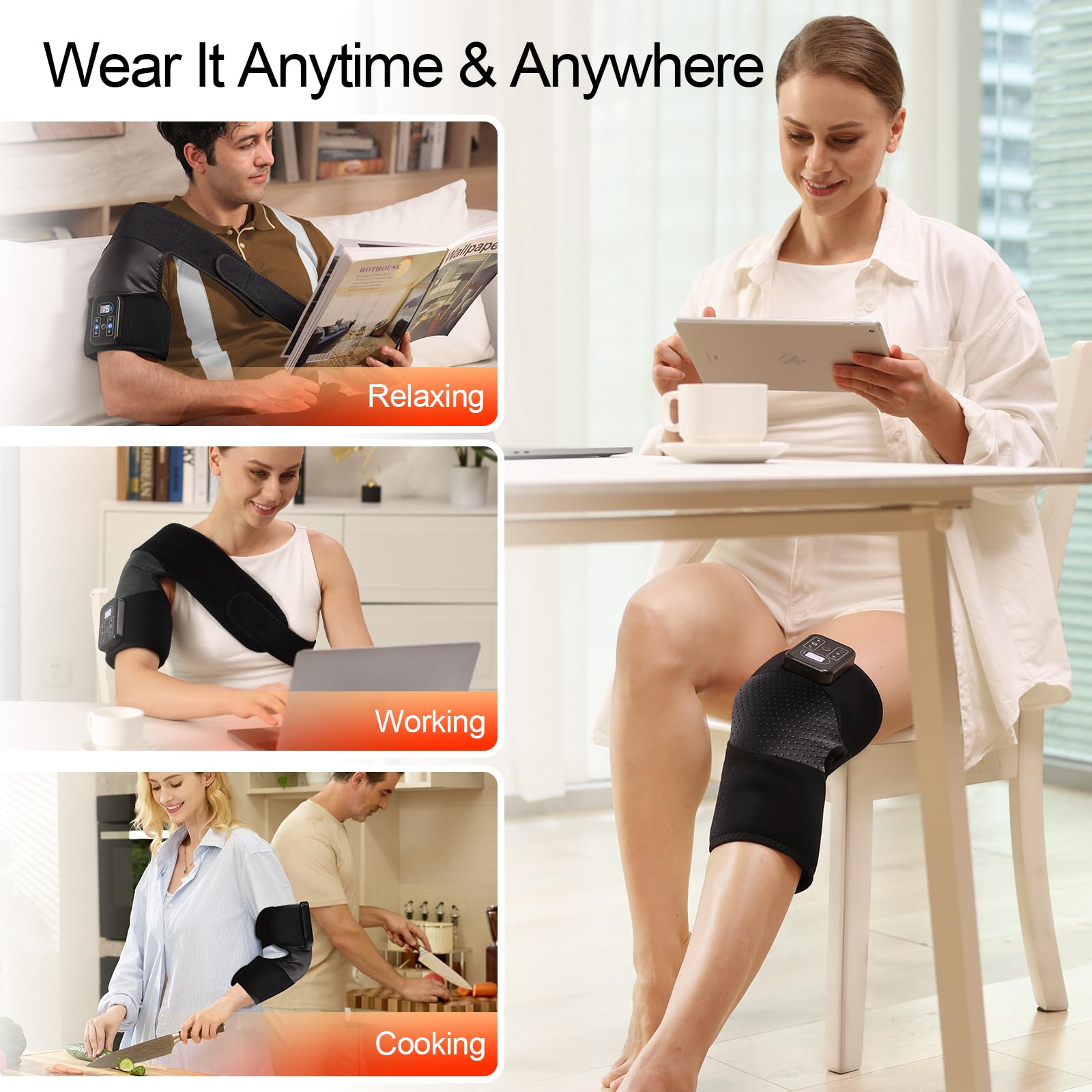 MASGRE adjustable straps secure the device to knees and shoulders