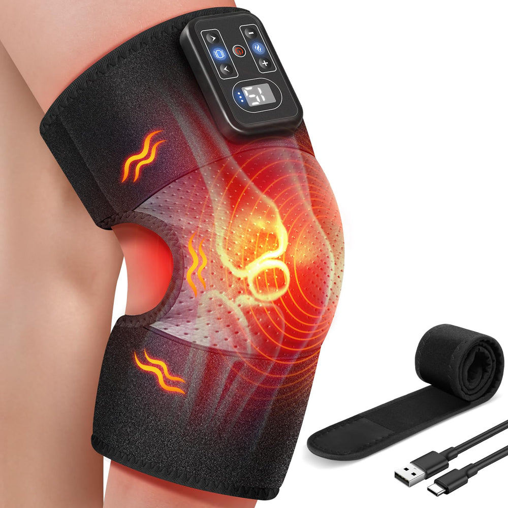 MASGRE cordless knee massager with heat for on-the-go relief