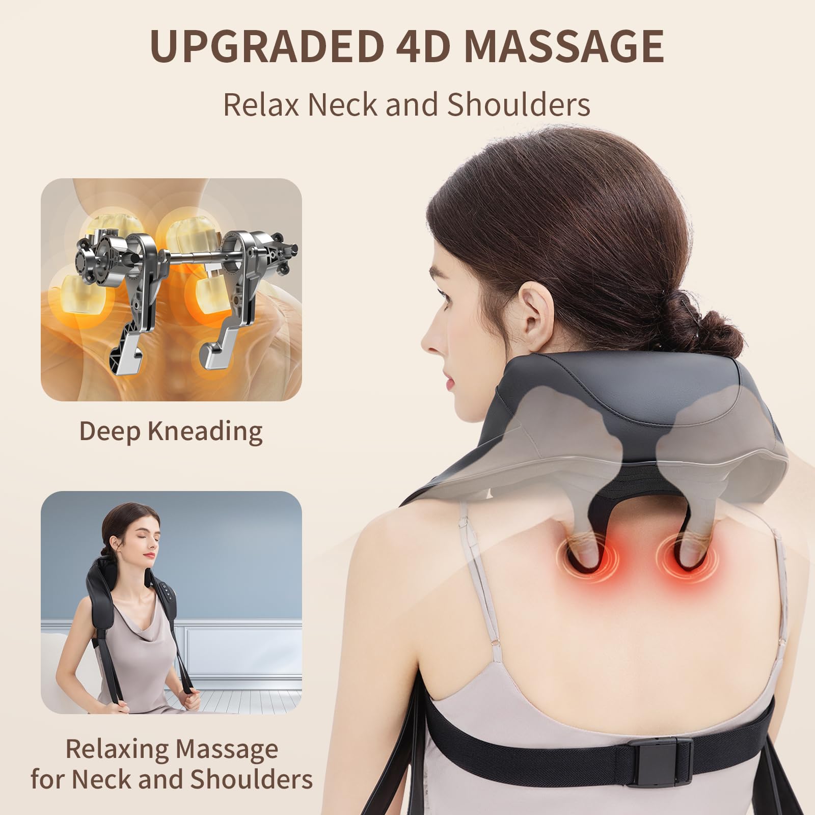 MASGRE deep kneading nodes close-up highlights lifelike massage action.