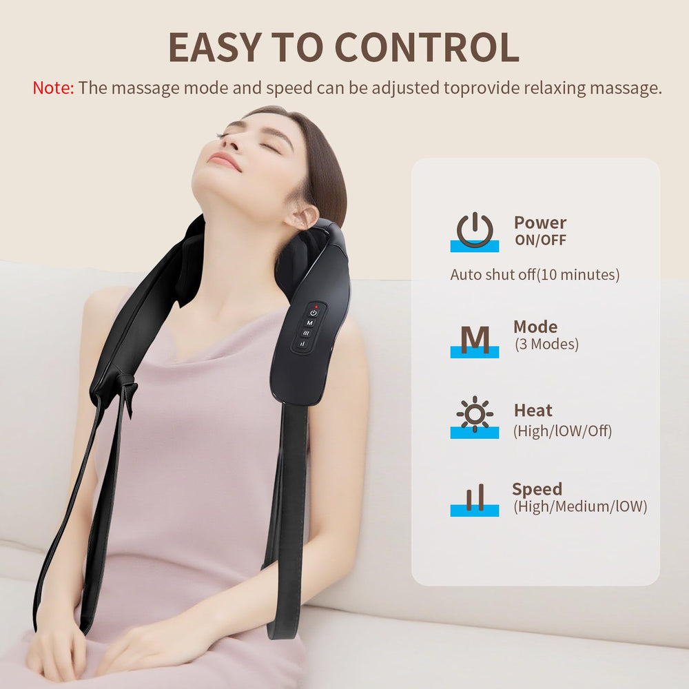 MASGRE heat feature visible for soothing warmth and muscle relaxation.