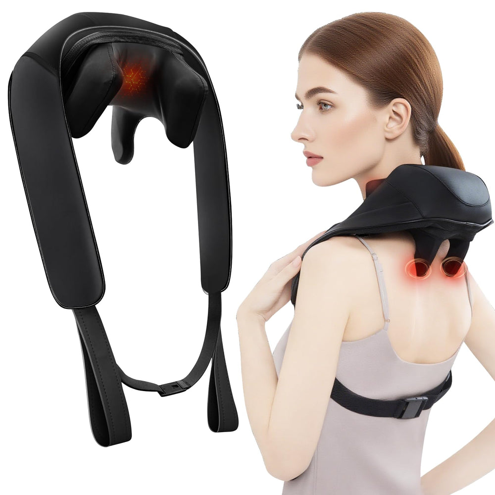 MASGRE shiatsu neck massager front view delivering portable deep kneading relief.