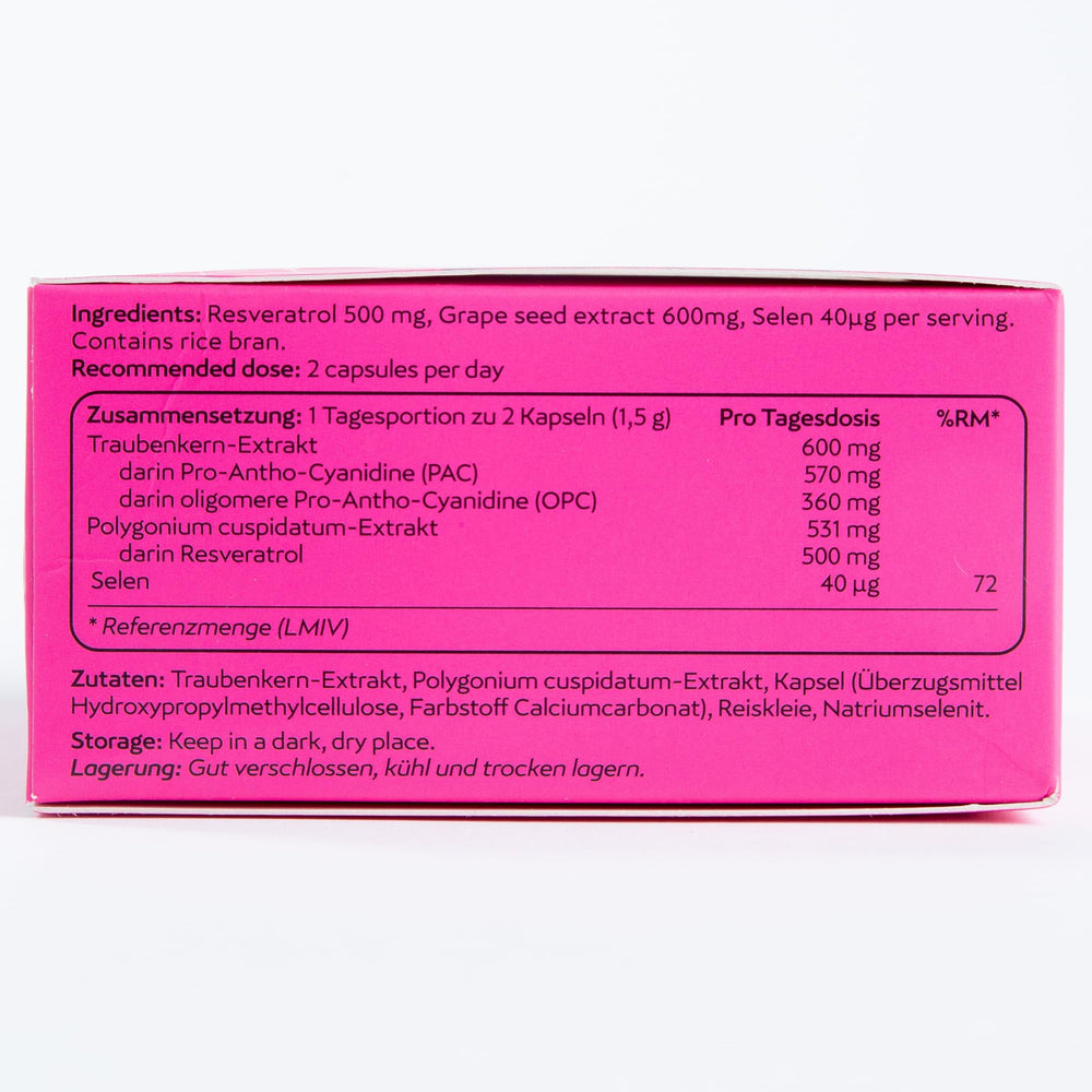 MASI Resveratrol packaging scene demonstrates simple, portable daily dosing.