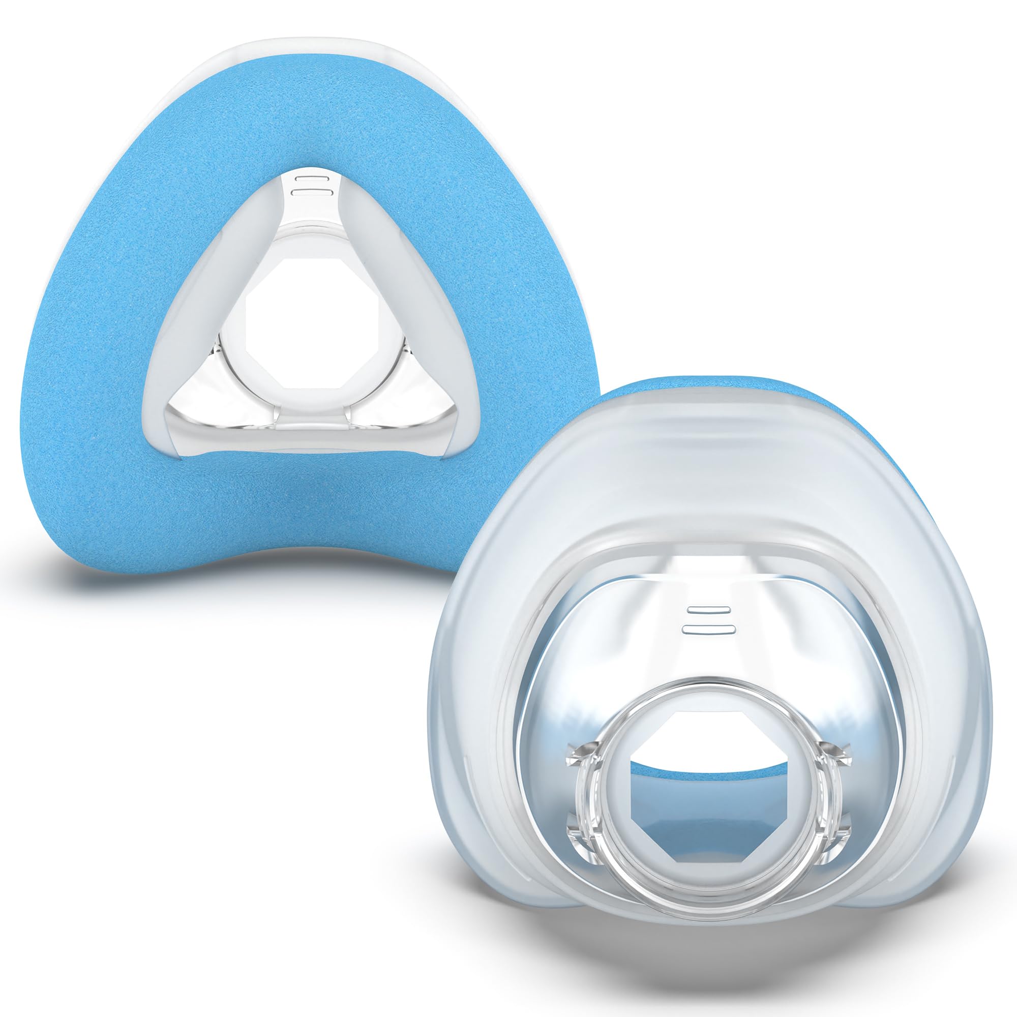 MaskTouch AirFit N20 blue cushion close-up showing ultra-soft memory foam.