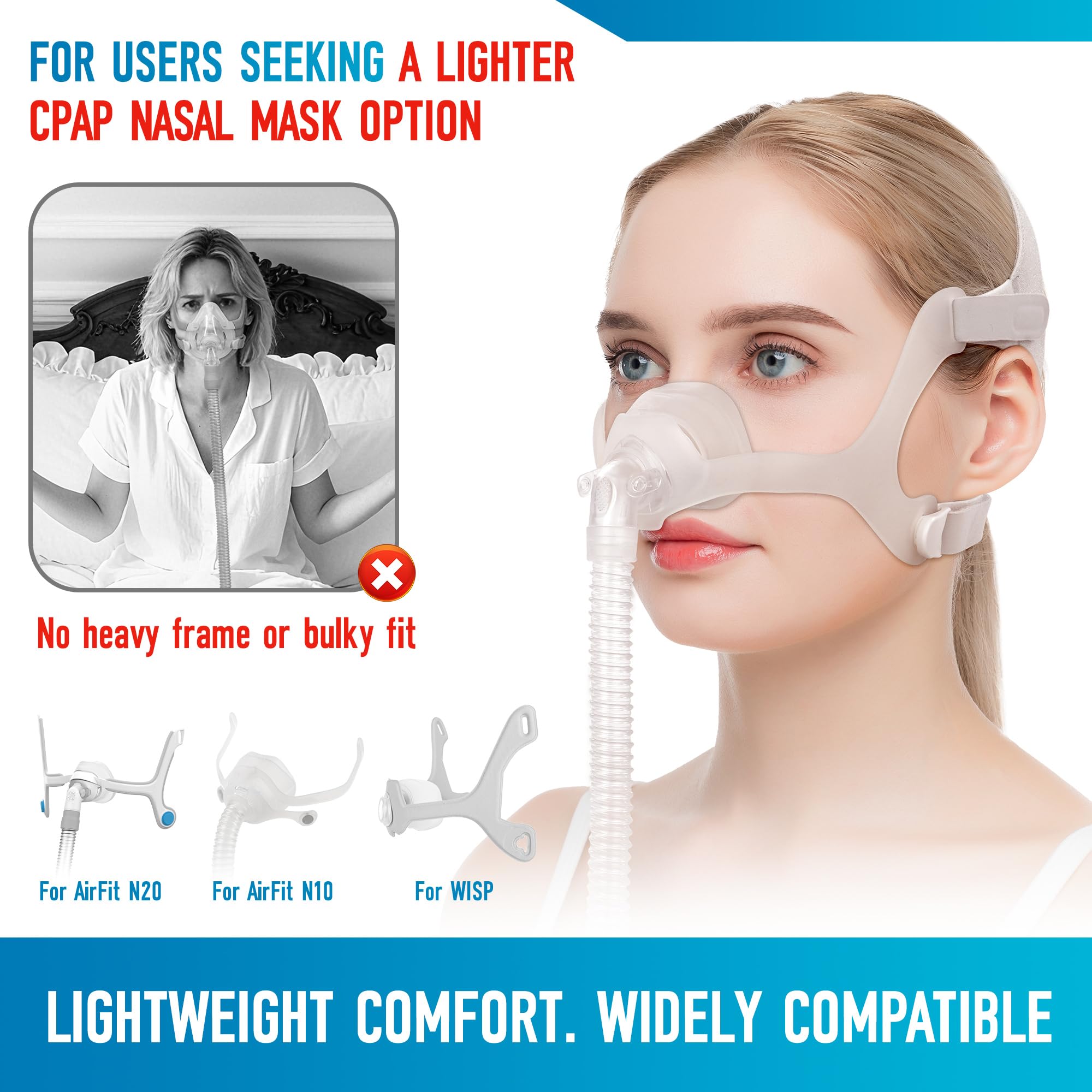 Masktouch Airfit N20 replacement elbow with quick-release for easy connections.
