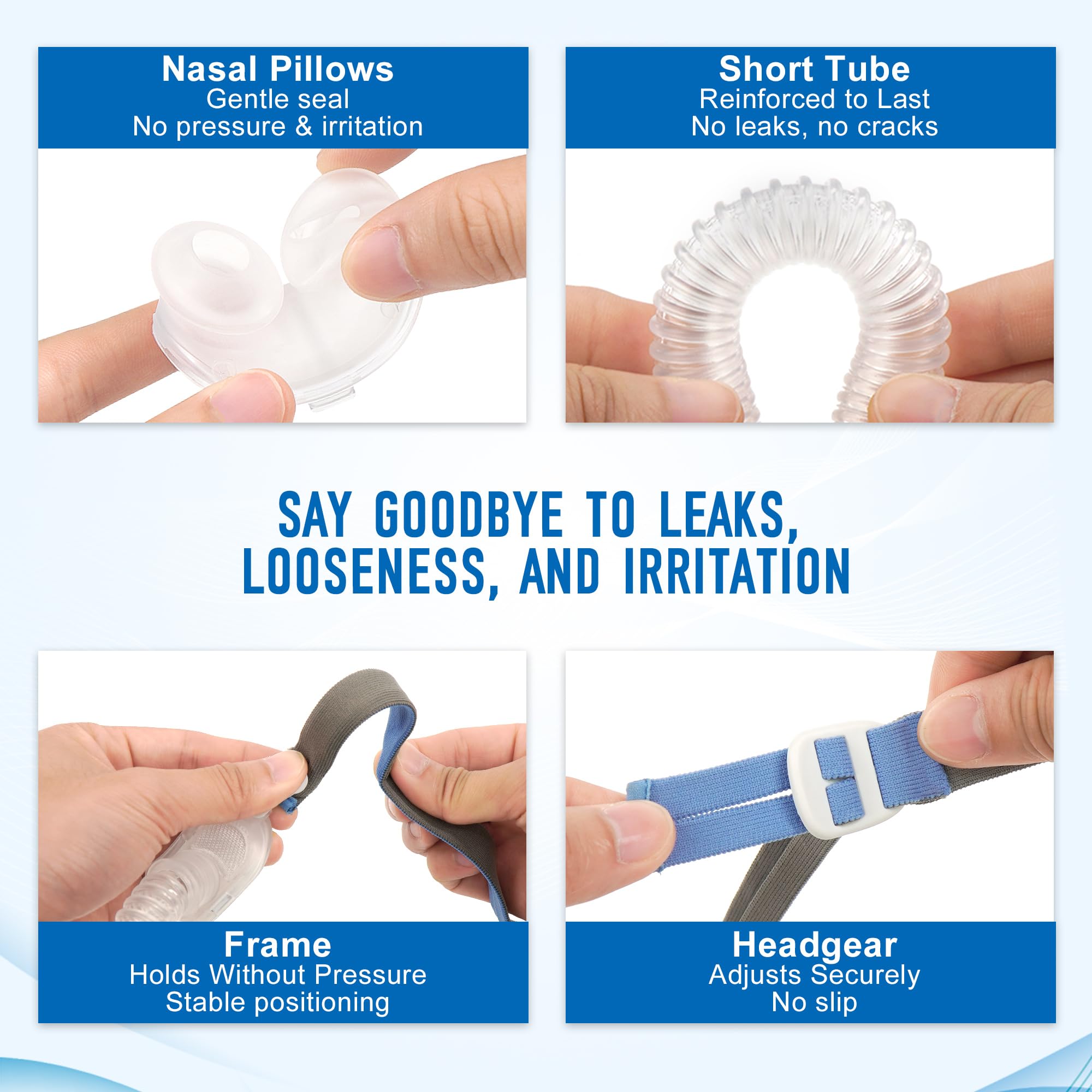 Masktouch reinforced tube detail highlighting durability and reliable airflow.