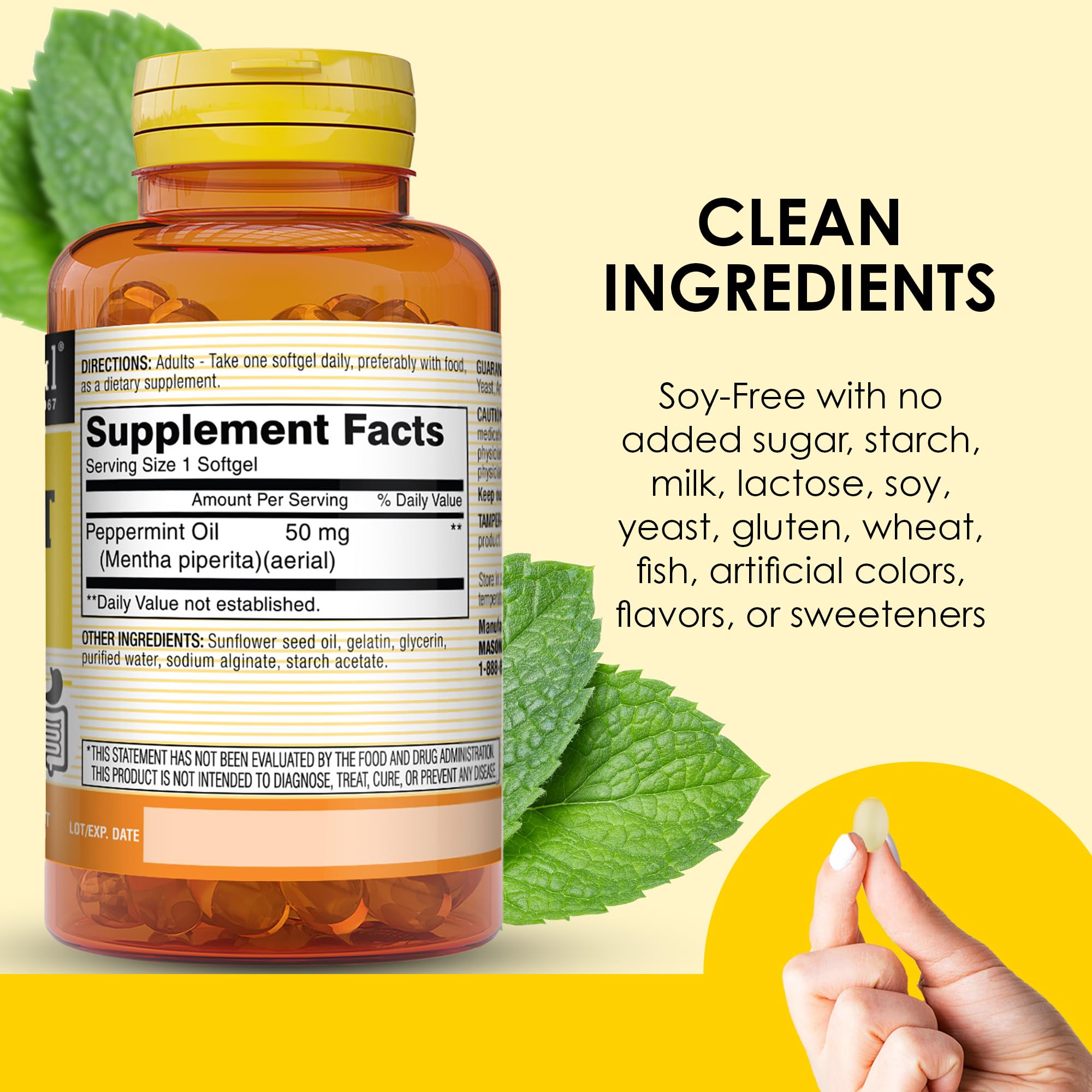 Mason Natural 270-day supply packaging highlights long-term digestive support.