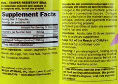 Mason Natural Collagen capsules close-up showing high-potency per-dose strength.