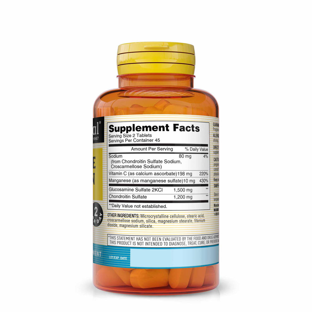 Mason Natural Glucosamine Chondroitin tablets in blister pack support flexibility.