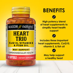 Mason Natural Heart Trio bottle back label showing dosing and ingredients