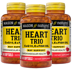 Mason Natural Heart Trio bottle front with softgels for daily heart support