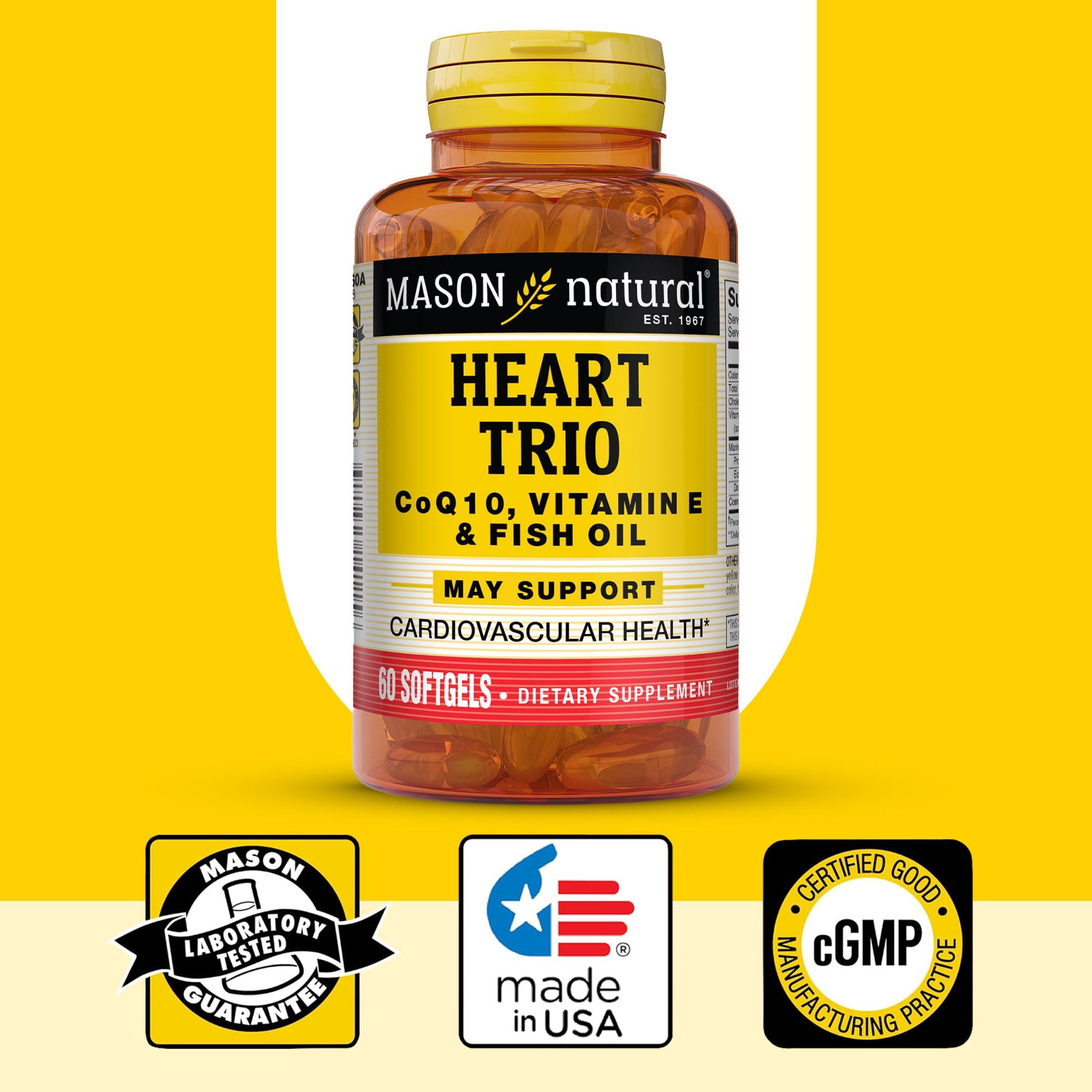 Mason Natural Heart Trio dosage directions visible for safe use