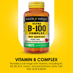Packaging shows Mason Natural Ultra B100 Complex three-pack value.