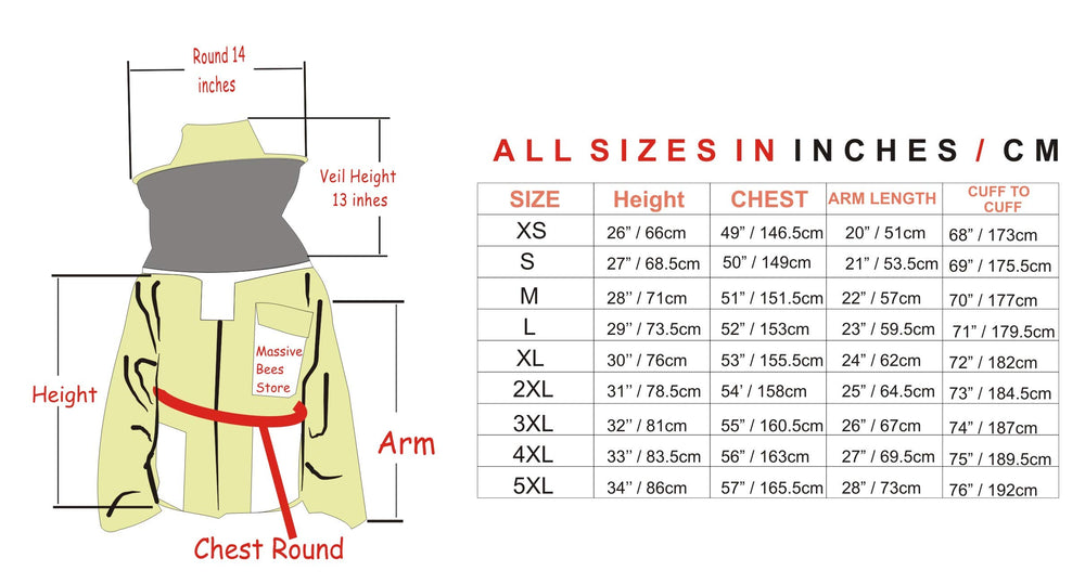 Massive Bee Store unisex jacket for a wide height range.