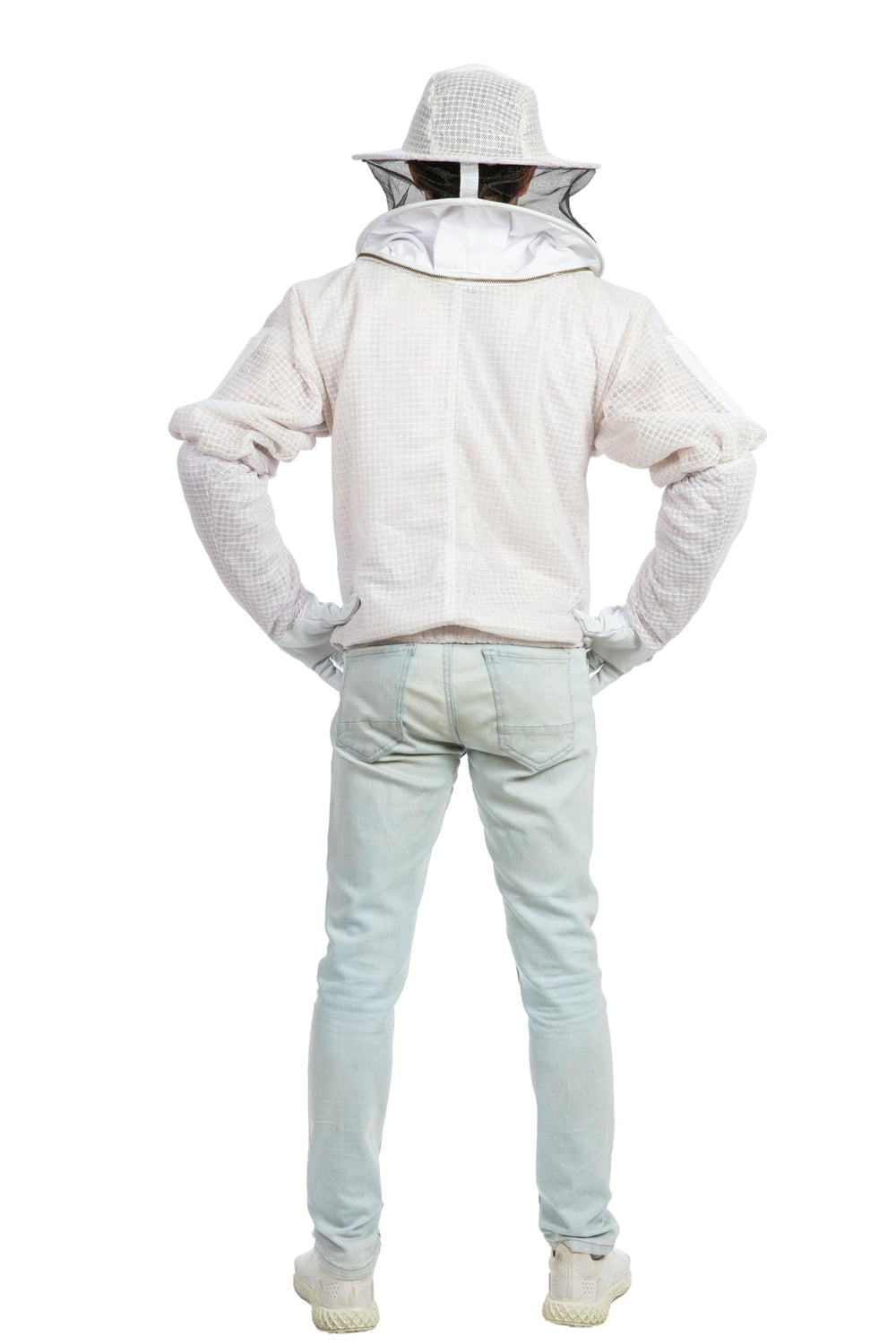 Massive Bee Store unisex jacket with elasticated forearms and ankles for secure bee seals