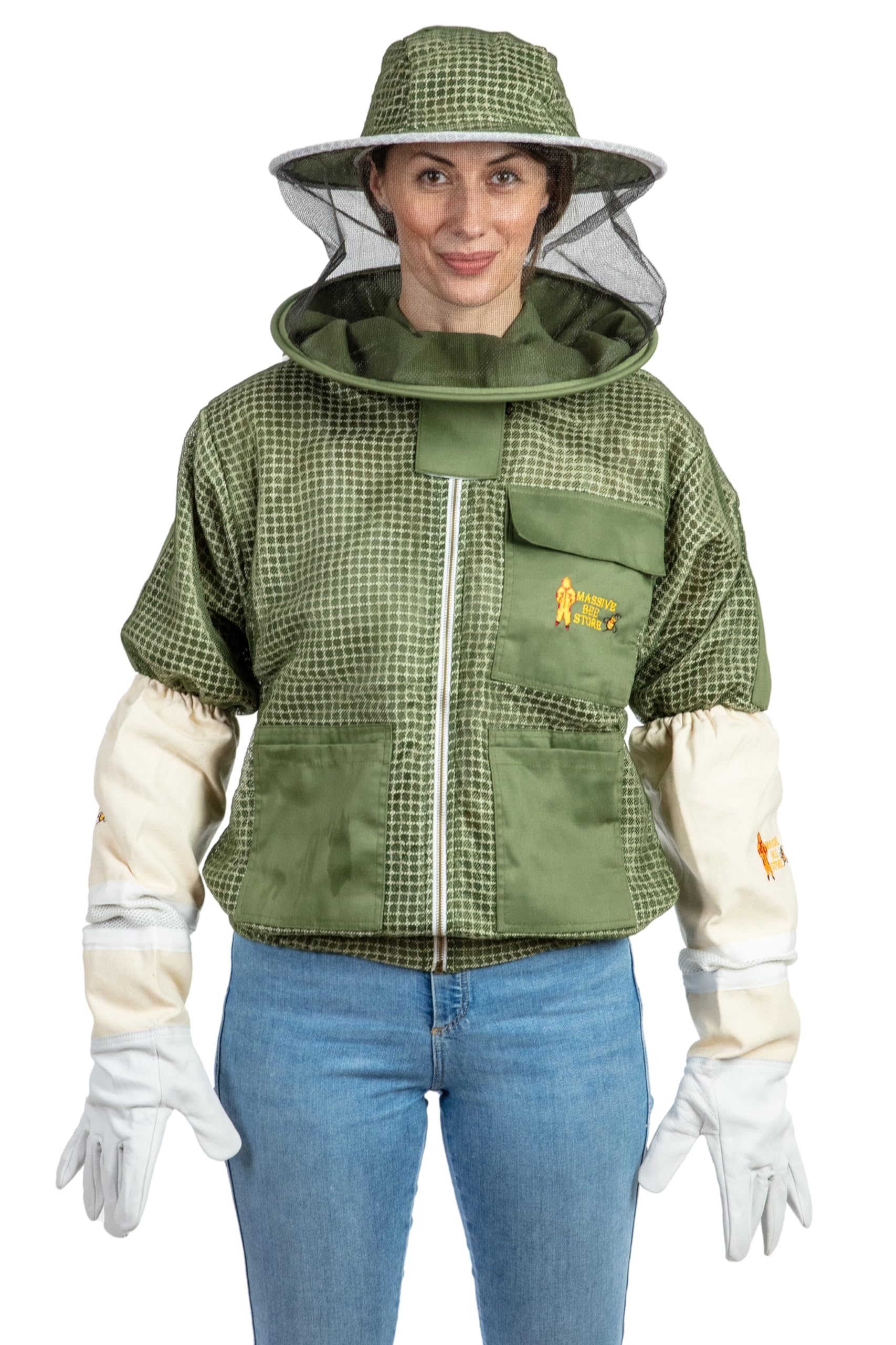 Massive Bee Store ventilated jacket with round veil for breathable protection.