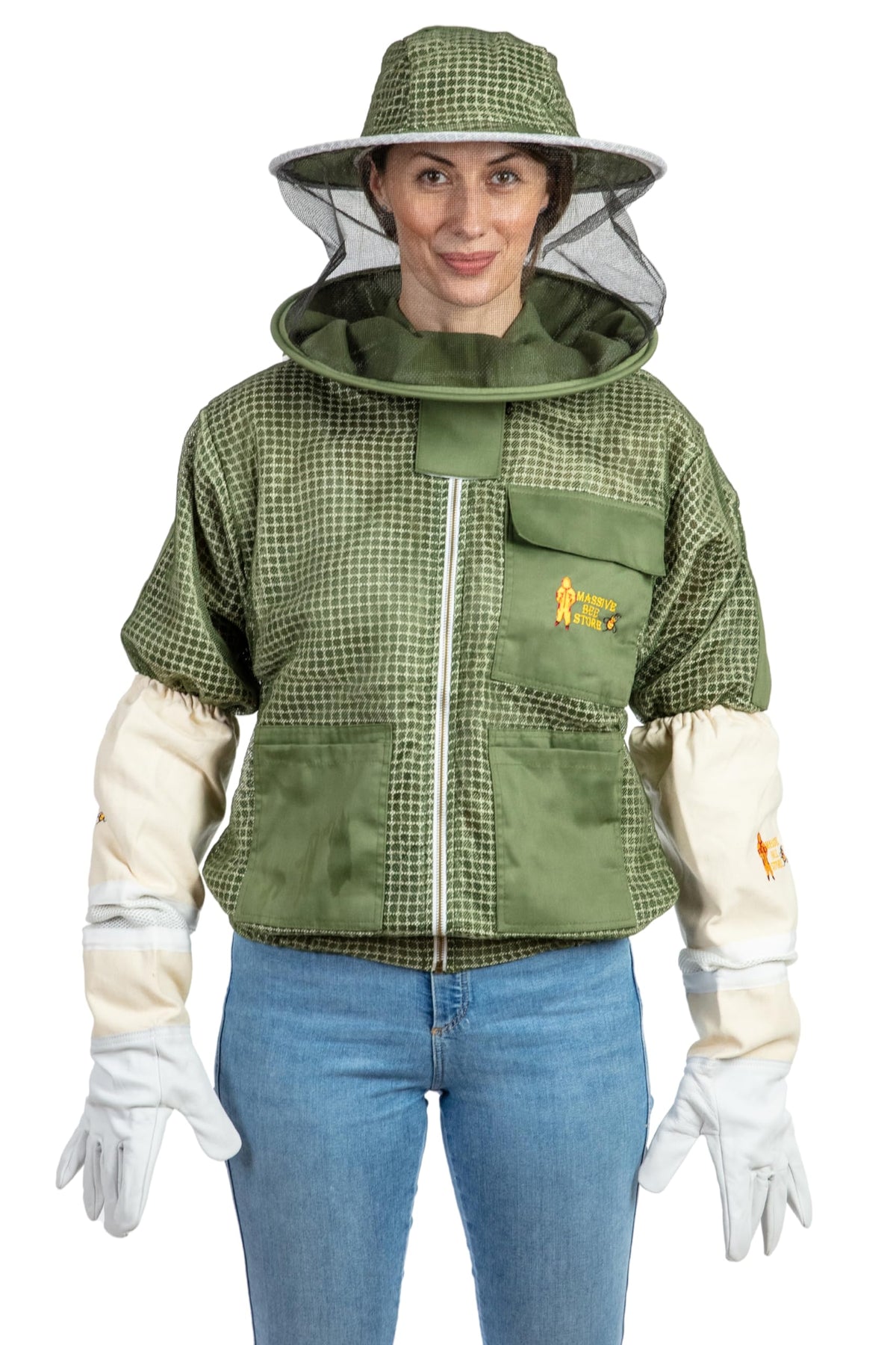 Massive Bee Store ventilated jacket with round veil for breathable protection.