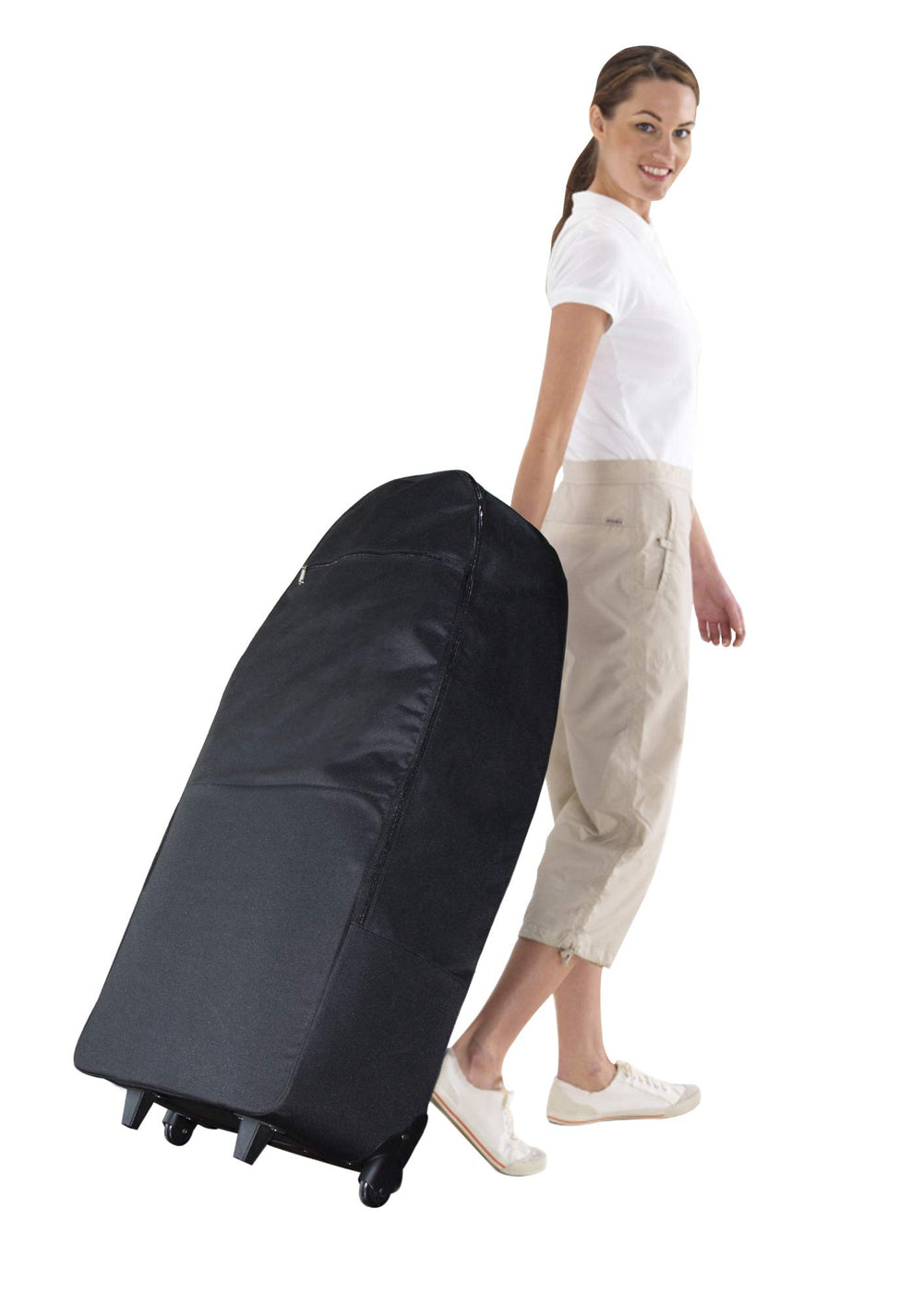 Master Massage Wheel Carrying Case front view for Master Apollo chair, easy transport