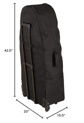 Master Massage Wheel Carrying Case side view with handle demonstrates maneuverability