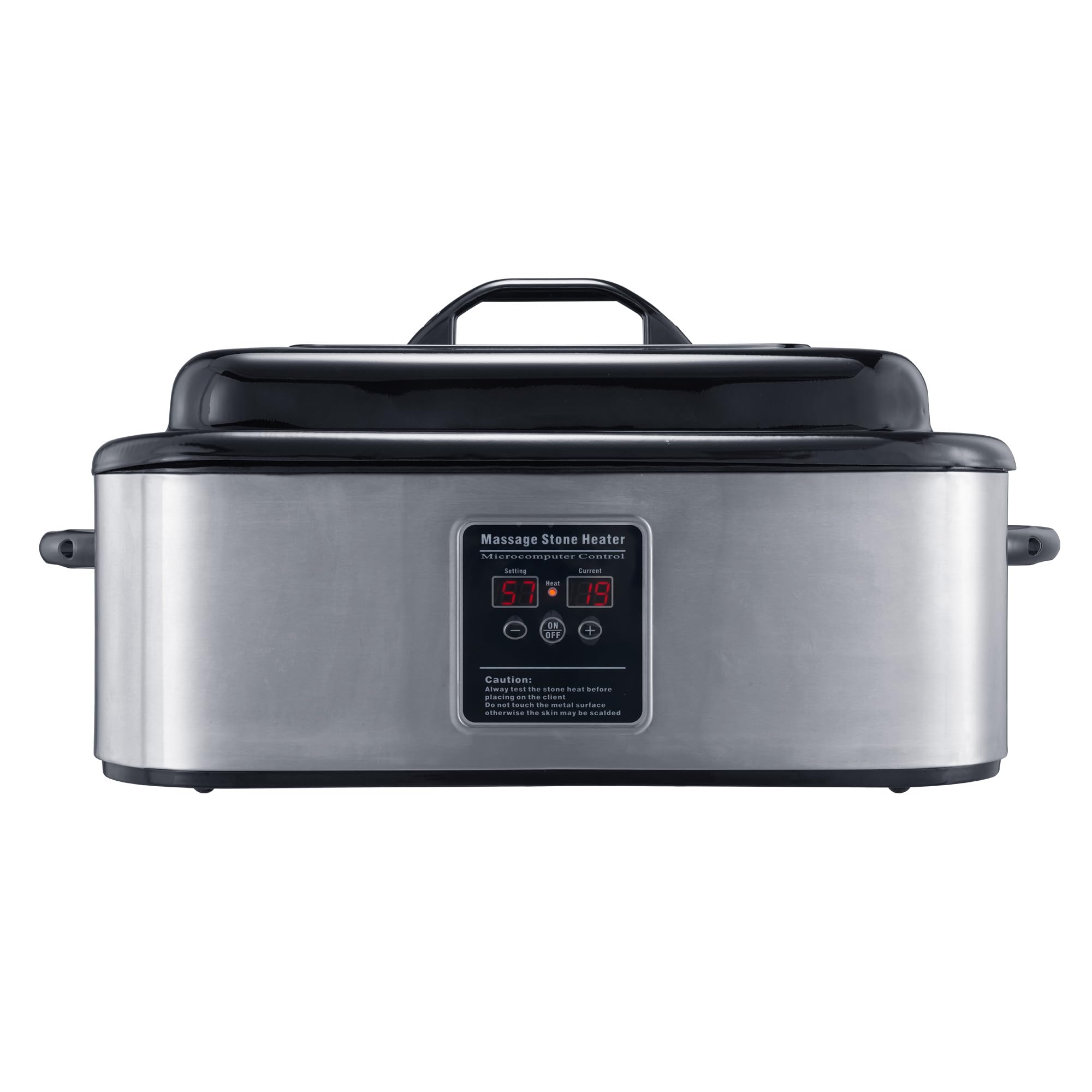 Master Massage 18-Quart LED Warmer with digital display delivers precise stone heating up to 160°F.