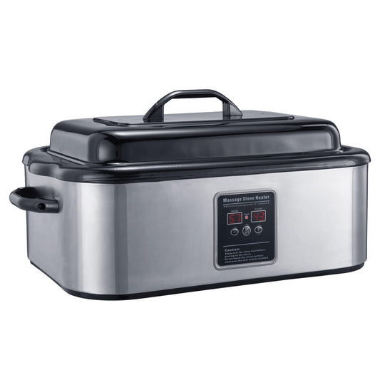 Master Massage stainless steel exterior provides durable, professional-grade hot stone warmer for busy clinics.