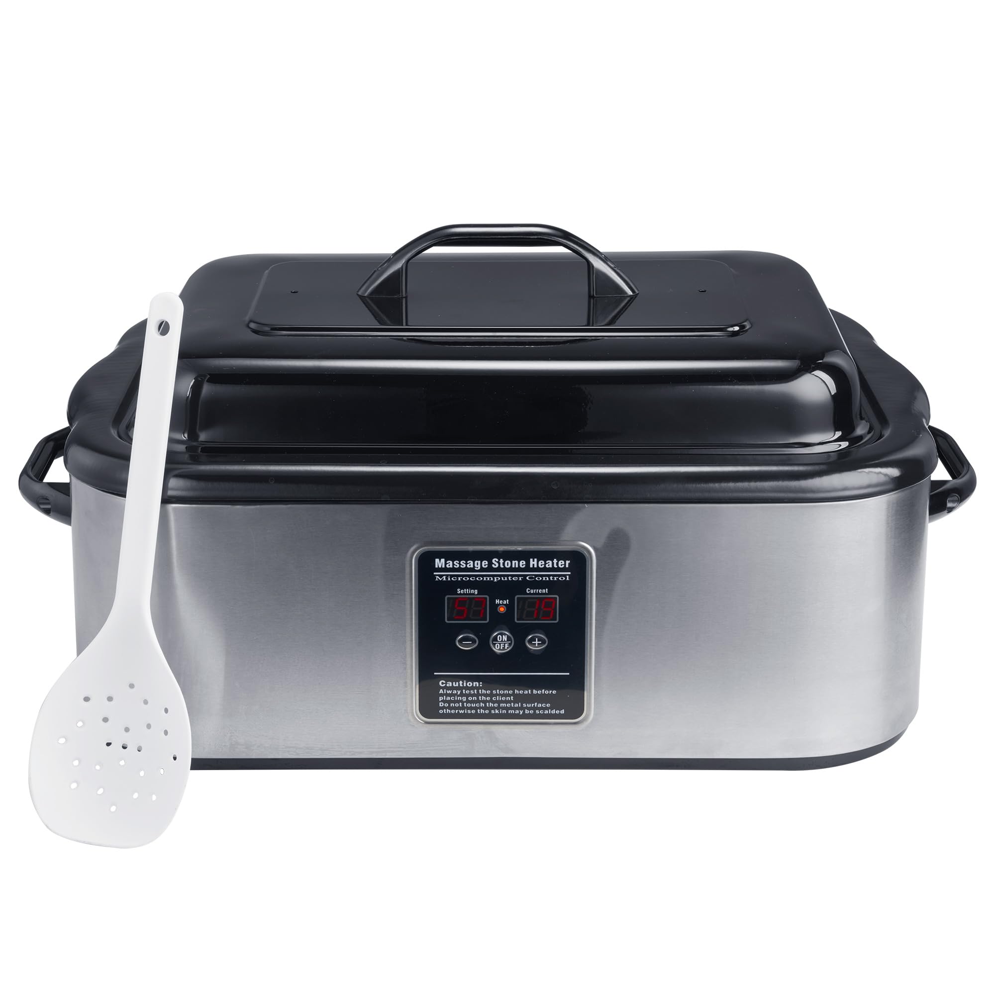 Master Massage Equipment 18 Quart Warmer LED display demonstrates quick heat targeting