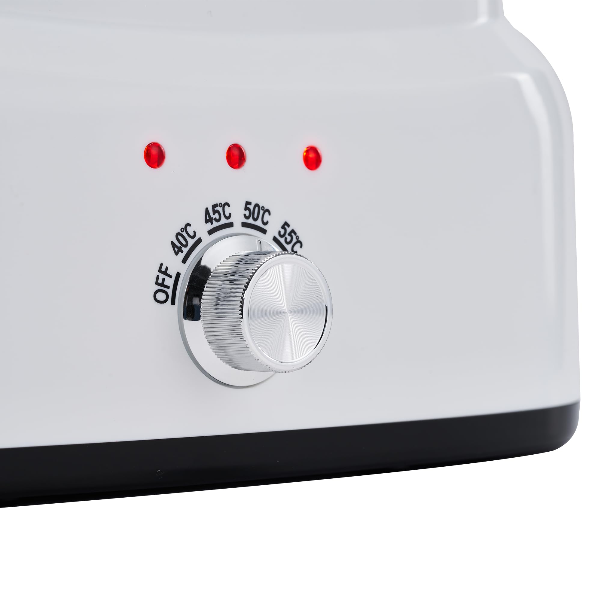Five temperature settings offer customizable warming options.