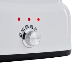 Five temperature settings offer customizable warming options.