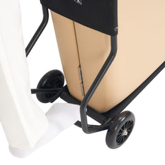 Master Massage cart with 6 inch wheels stabilizes movement on stairs.