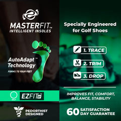 MASTERFIT EZQF pressure distribution helps balance weight from tee to green