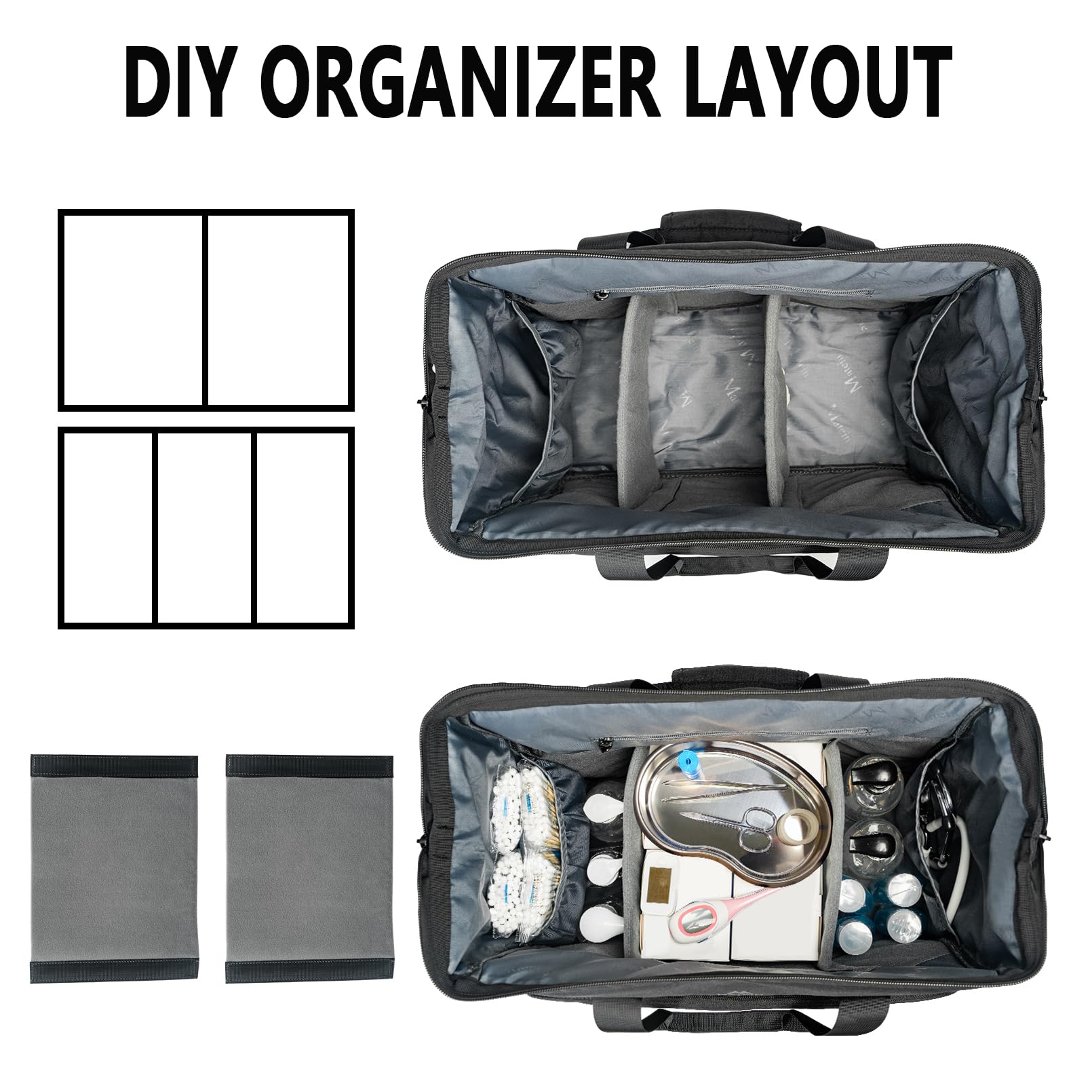 MATEIN medical bag with multiple pockets keeps supplies organized for nurses.