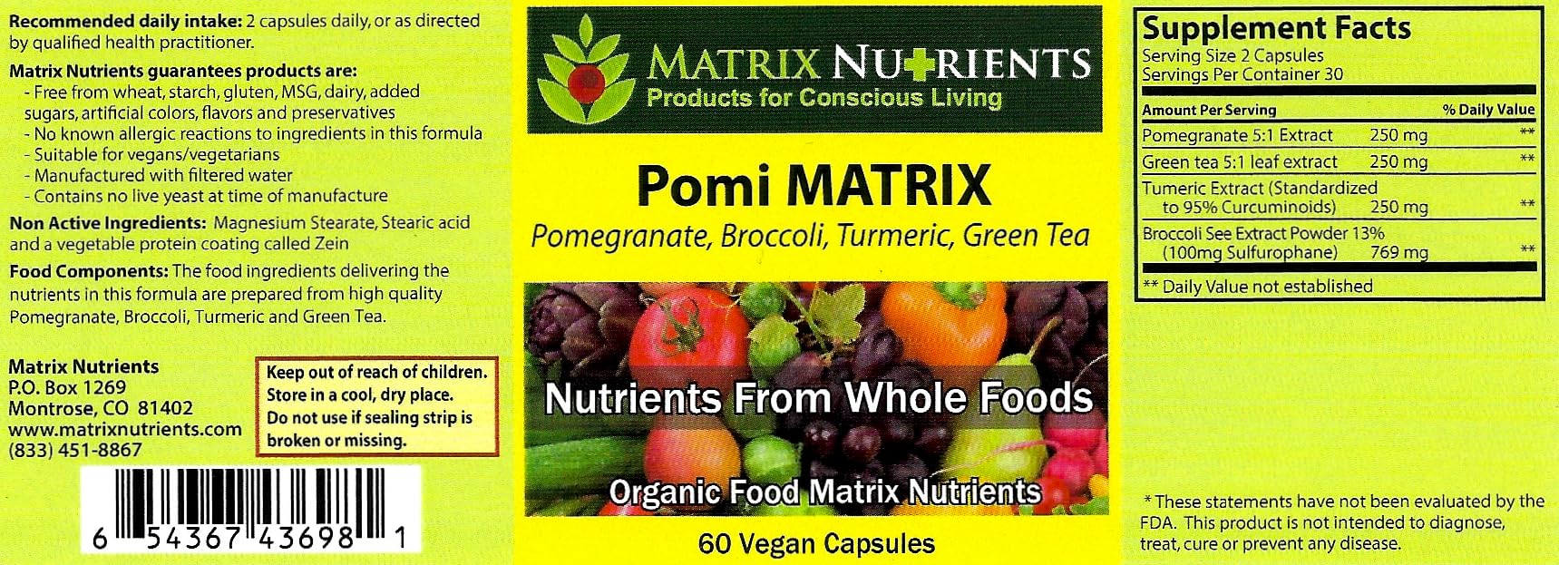 Close-up of POMI Matrix capsules for easy daily intake