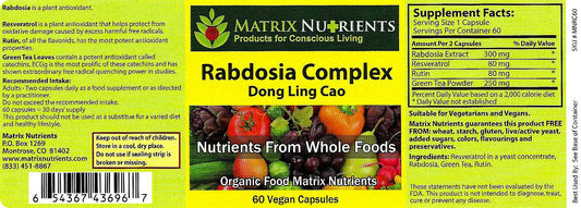 Matrix Nutrients Rabdosia Complex capsules arranged for easy daily dosing.